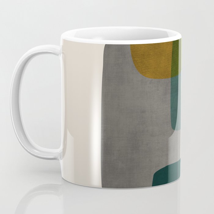 Teal Mustard Gray Art Coffee Mug Gallery Image 3