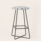 Gingham Large Gray White Stool Gallery Image 1
