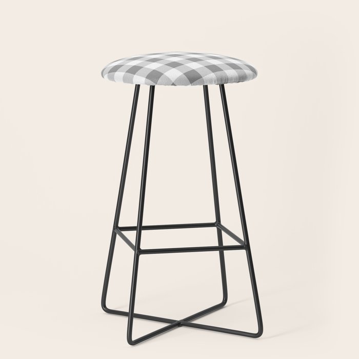Gingham Large Gray White Stool Gallery Image 1