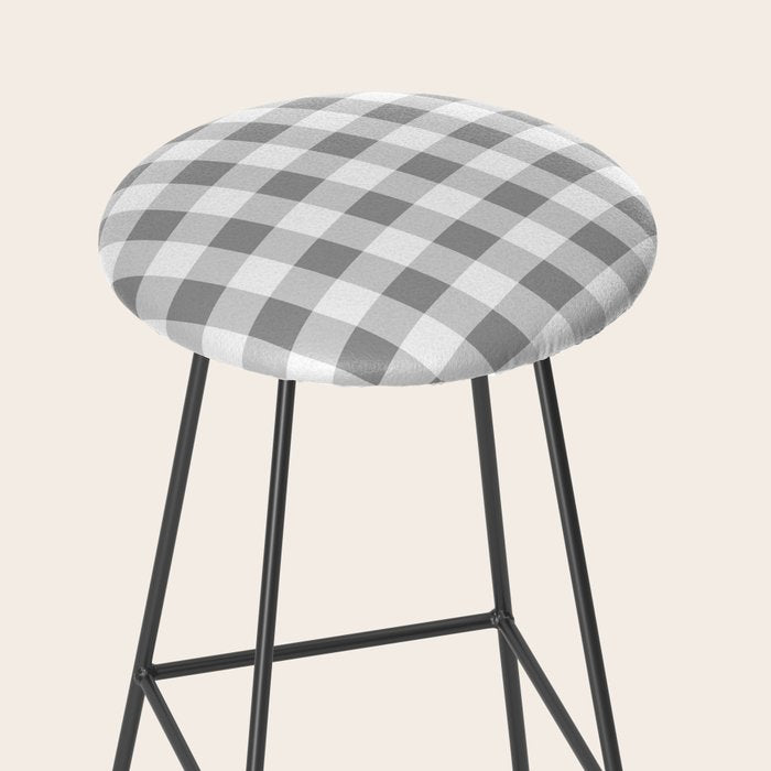 Gingham Large Gray White Stool Gallery Image 2