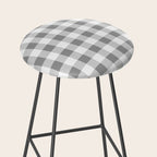Gingham Large Gray White Stool Gallery Image 2