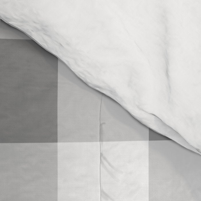 Gingham Large Gray White Comforter Gallery Image 4