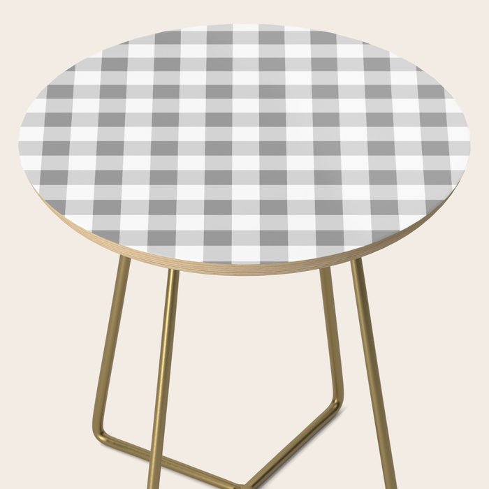 Gingham Large Gray White Side Table Gallery Image 2