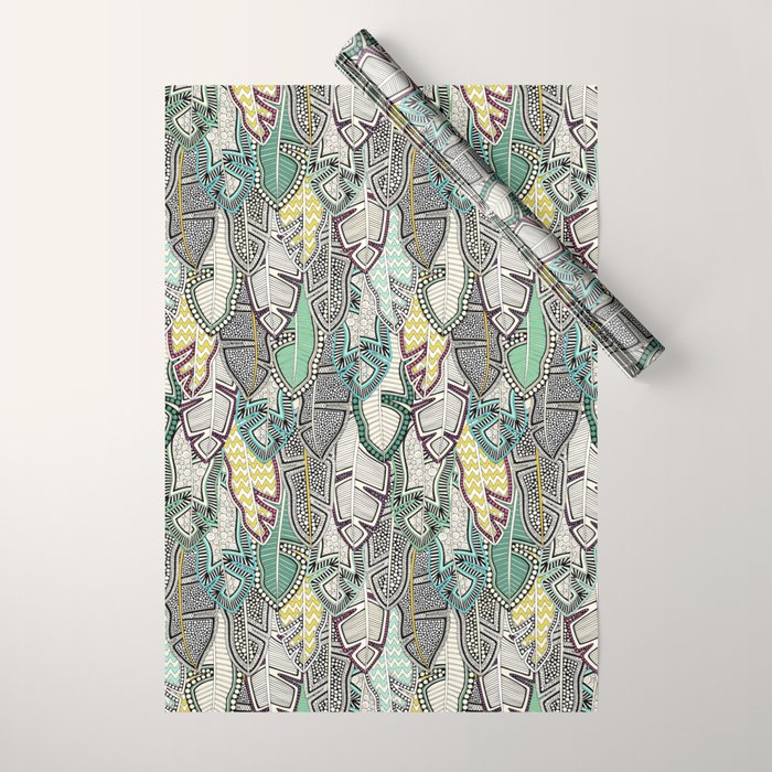 layered palm leaves Wrapping Paper Gallery Image 1