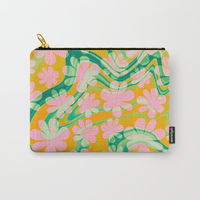 Retro Daisy Tie Dye Pattern Carry All Pouch Gallery Image 1