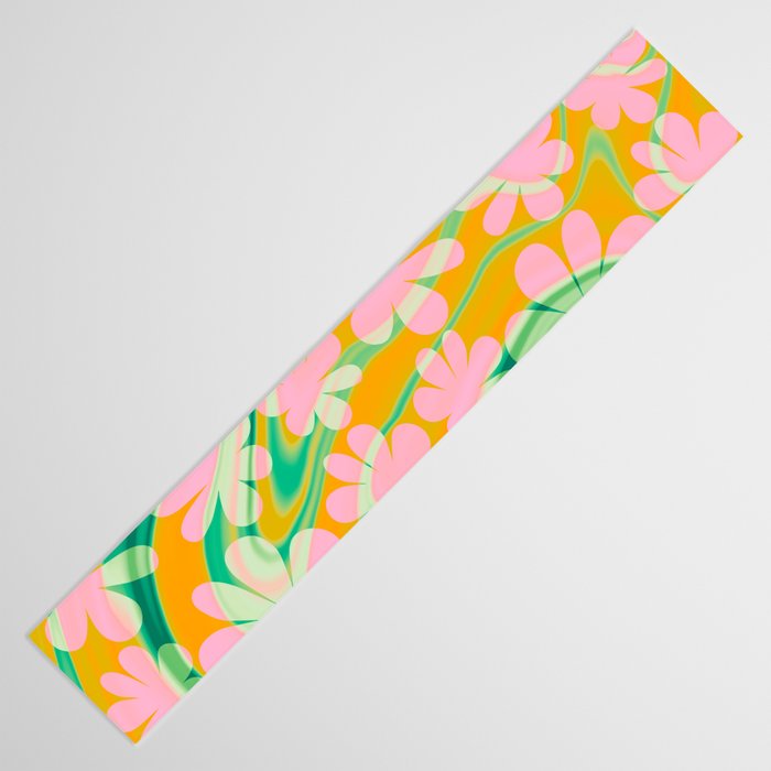Retro Daisy Tie Dye Pattern Table Runner Gallery Image 3