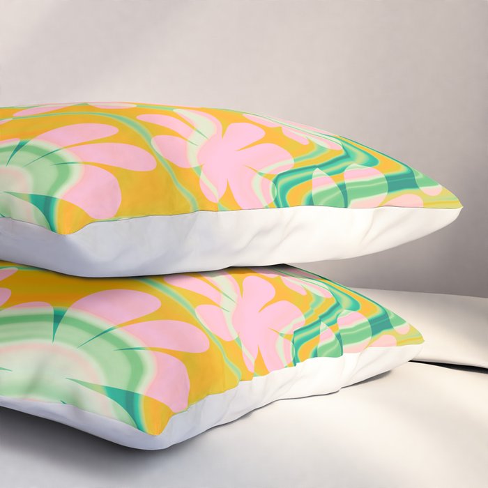 Retro Daisy Tie Dye Pattern Pillow Sham Gallery Image 3
