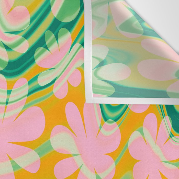 Retro Daisy Tie Dye Pattern Wall Tapestry Gallery Image 3