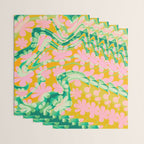 Retro Daisy Tie Dye Pattern Wrapping Paper Gallery Image 3