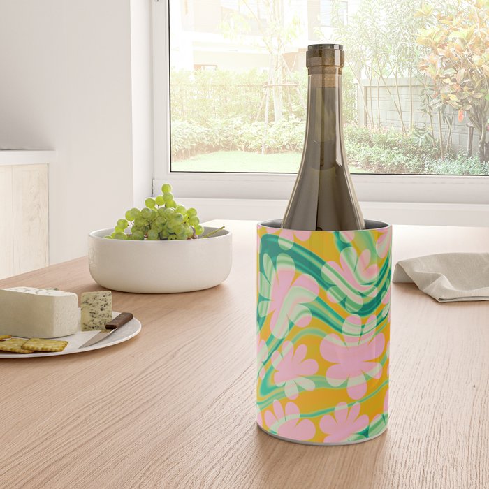 Retro Daisy Tie Dye Pattern Wine Chiller Gallery Image 4