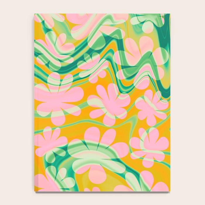 Retro Daisy Tie Dye Pattern Notebook Gallery Image 4