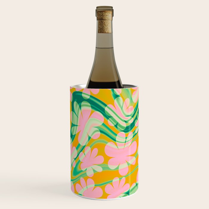 Retro Daisy Tie Dye Pattern Wine Chiller Gallery Image 1