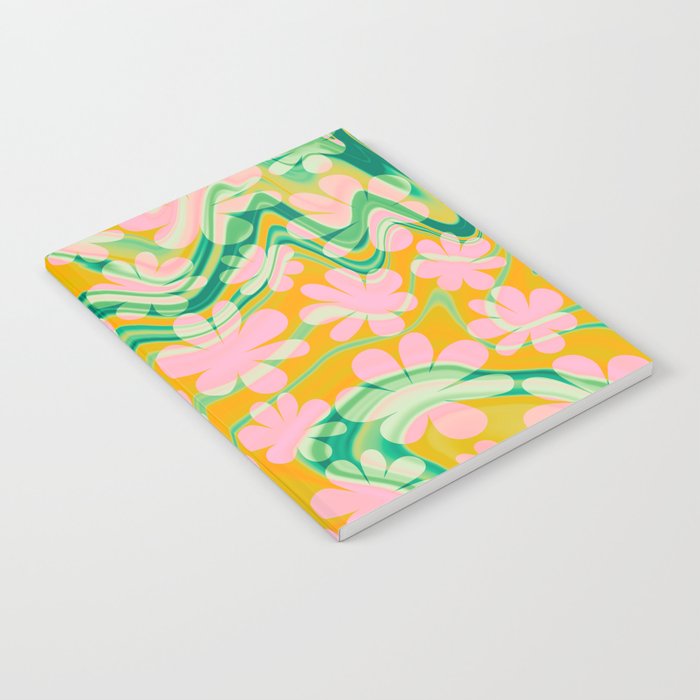 Retro Daisy Tie Dye Pattern Notebook Gallery Image 2
