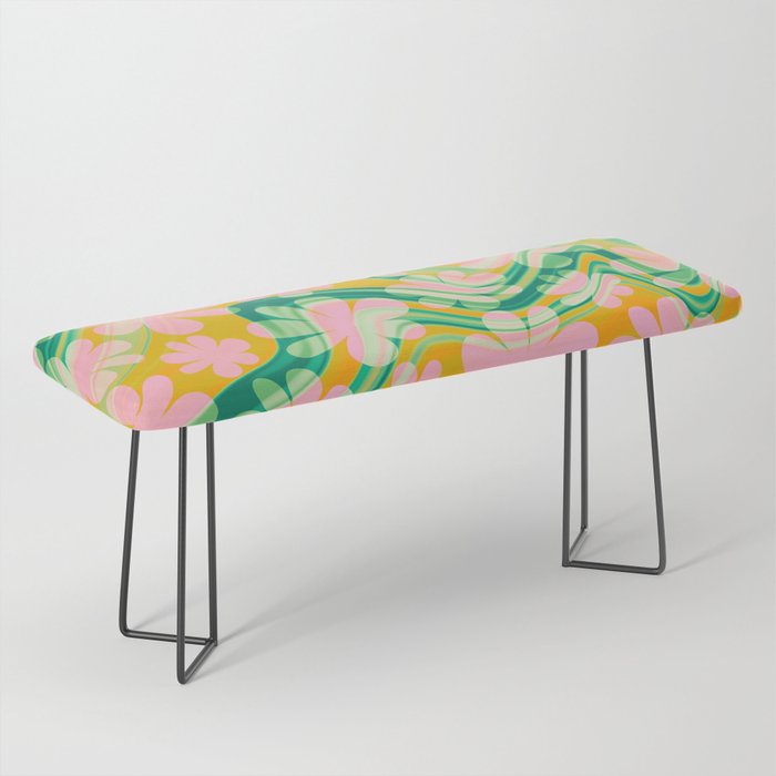 Retro Daisy Tie Dye Pattern Bench Gallery Image 1