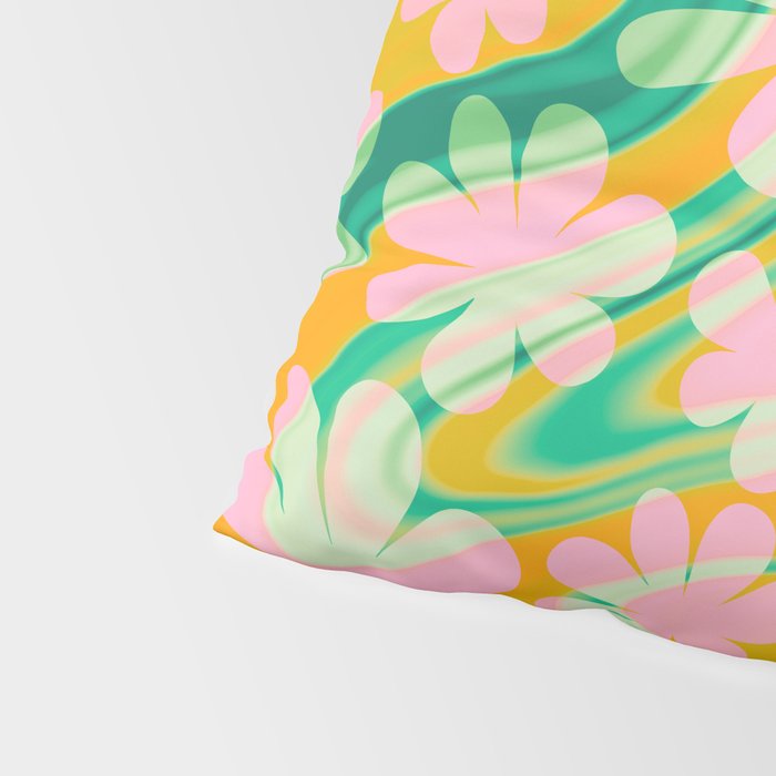 Retro Daisy Tie Dye Pattern Pillow Sham Gallery Image 4