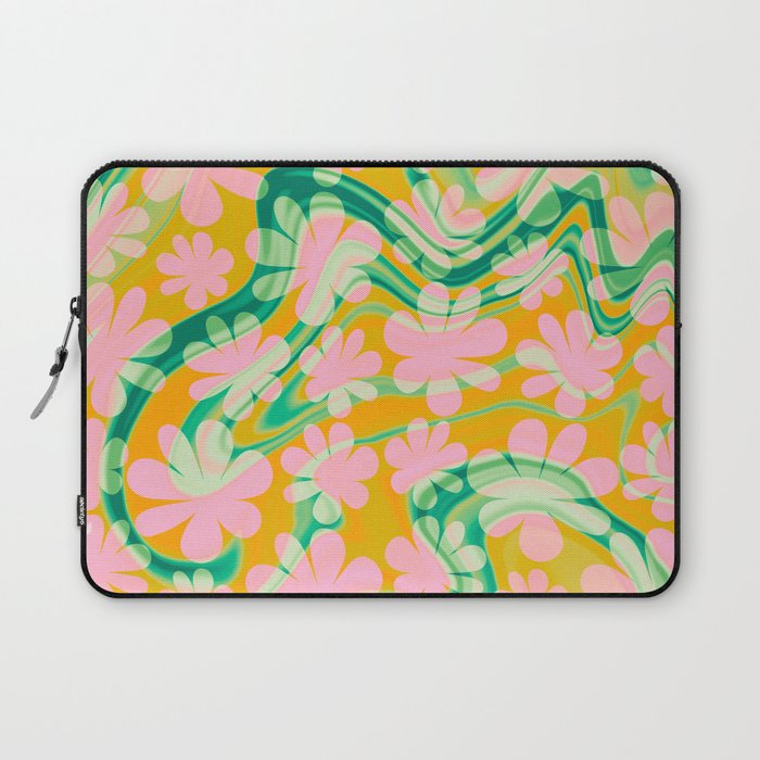 Retro Daisy Tie Dye Pattern Laptop Sleeve Gallery Image 1