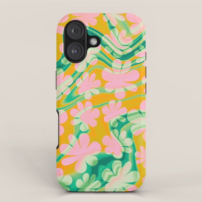 Retro Daisy Tie Dye Pattern iPhone Case Gallery Image 1