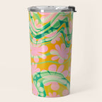 Retro Daisy Tie Dye Pattern Travel Mug Gallery Image 2