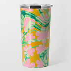 Retro Daisy Tie Dye Pattern Travel Mug Gallery Image 1