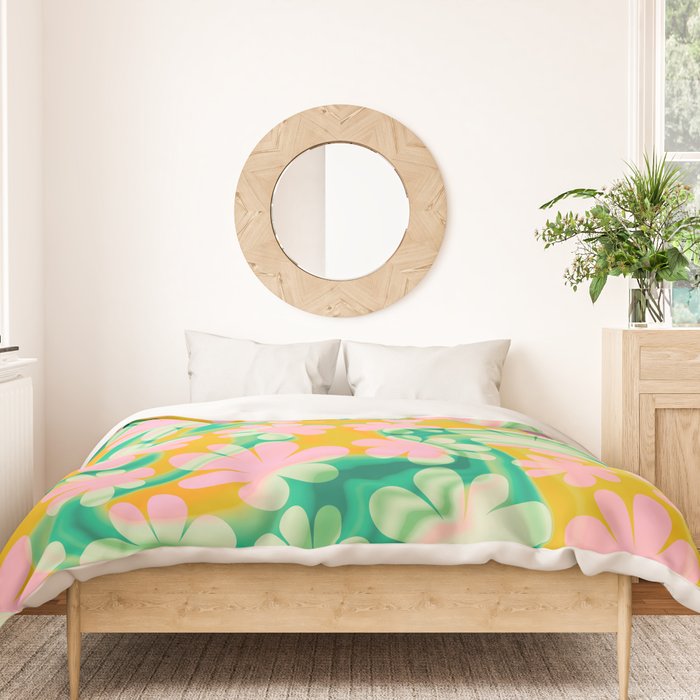 Retro Daisy Tie Dye Pattern Duvet Cover Gallery Image 3