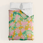 Retro Daisy Tie Dye Pattern Duvet Cover Gallery Image 6