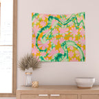 Retro Daisy Tie Dye Pattern Wall Tapestry Gallery Image 2