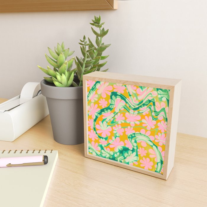 Retro Daisy Tie Dye Pattern Mini Art Print Gallery Image 2