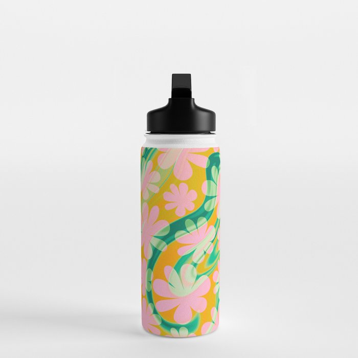 Retro Daisy Tie Dye Pattern Water Bottle Gallery Image 3