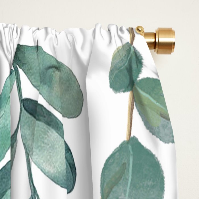 Decorative Eucalyptus Leaves Window Curtain Gallery Image 2