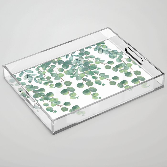 Decorative Eucalyptus Leaves Acrylic Tray Gallery Image 1