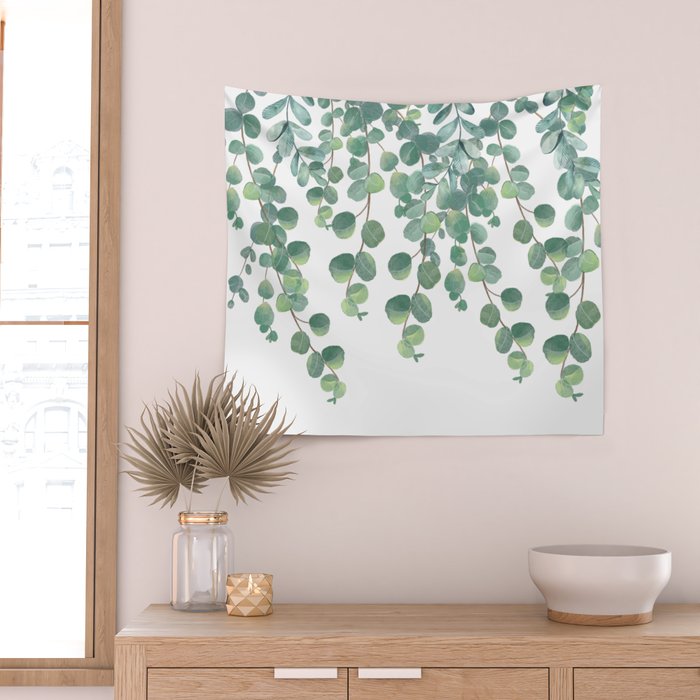Decorative Eucalyptus Leaves Wall Tapestry Gallery Image 2