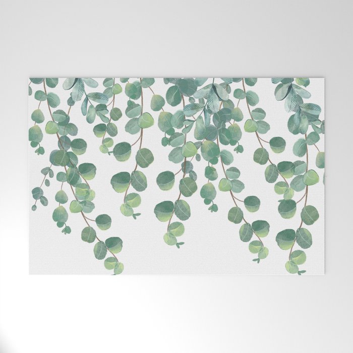 Decorative Eucalyptus Leaves Welcome Mat Gallery Image 1