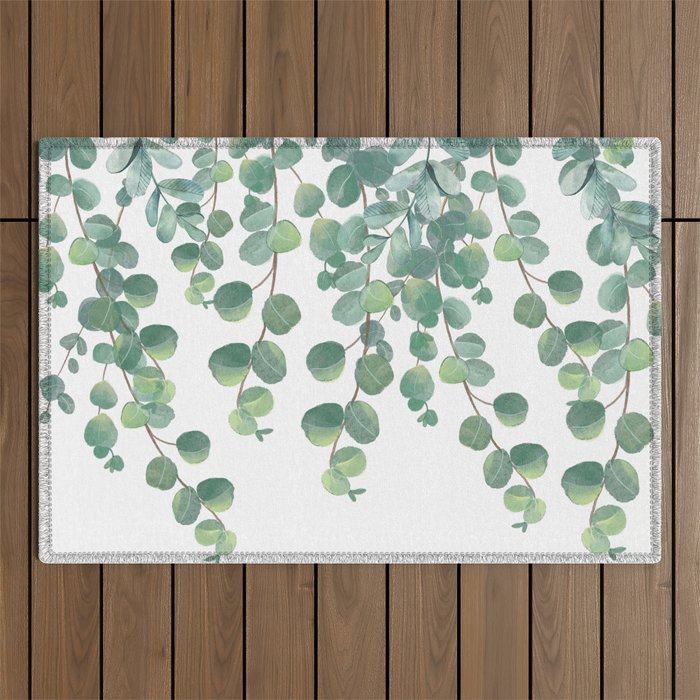 Decorative Eucalyptus Leaves Outdoor Rug Gallery Image 1