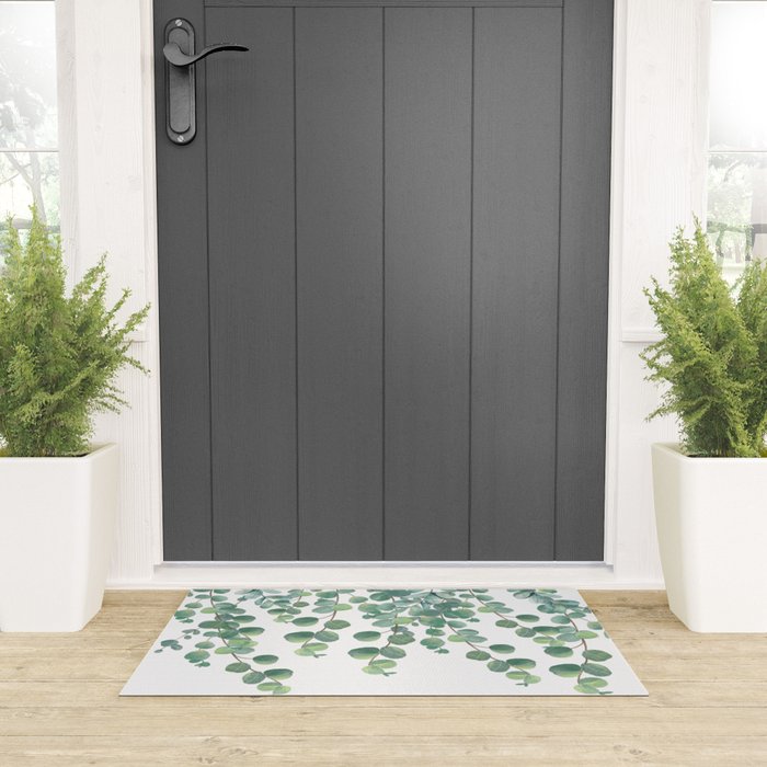 Decorative Eucalyptus Leaves Welcome Mat Gallery Image 3
