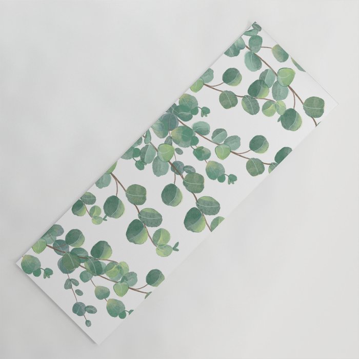 Decorative Eucalyptus Leaves Yoga Mat Gallery Image 1