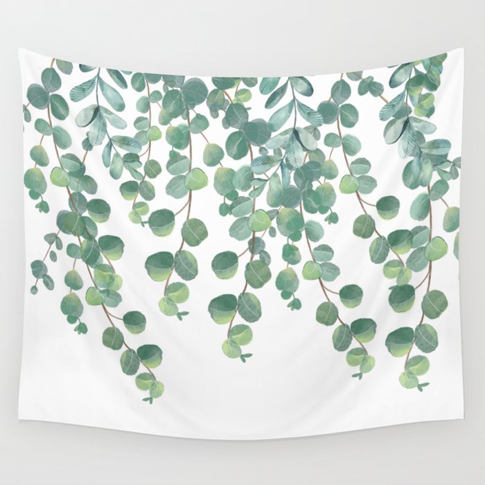 Decorative Eucalyptus Leaves Wall Tapestry Gallery Image 1