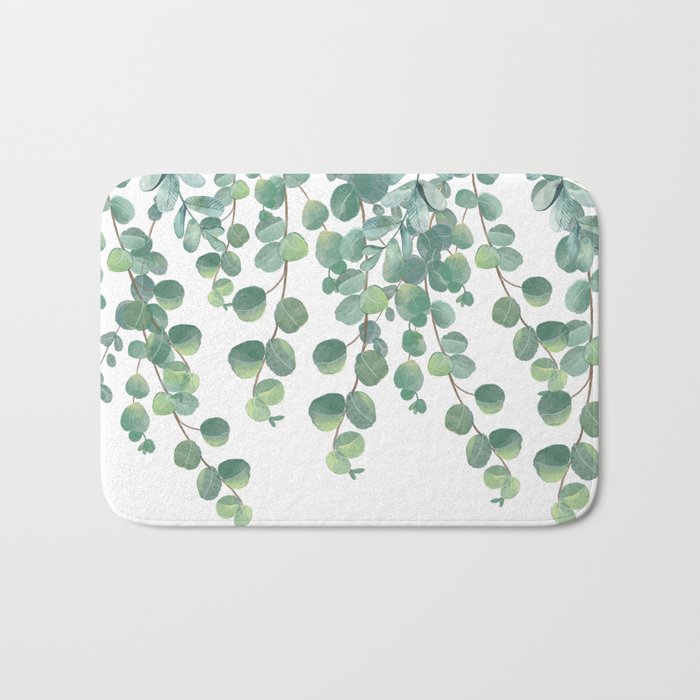 Decorative Eucalyptus Leaves Bath Mat Gallery Image 1