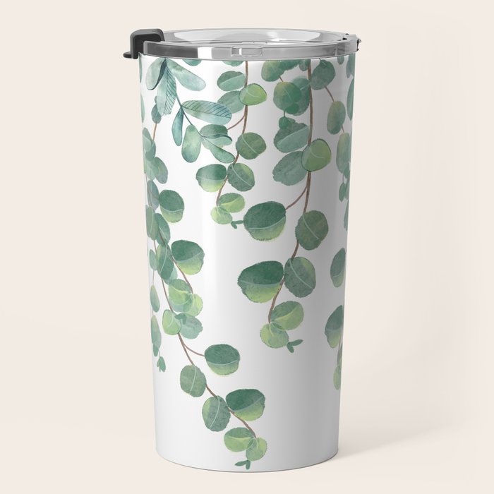 Decorative Eucalyptus Leaves Travel Mug Gallery Image 3