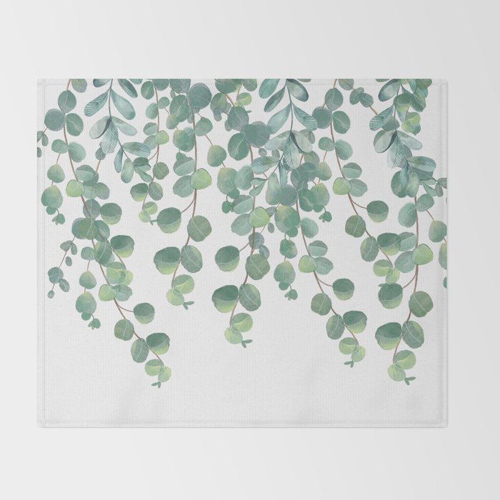 Decorative Eucalyptus Leaves Throw Blanket Gallery Image 2