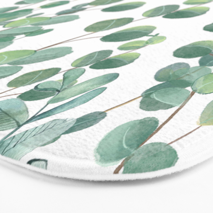 Decorative Eucalyptus Leaves Bath Mat Gallery Image 3