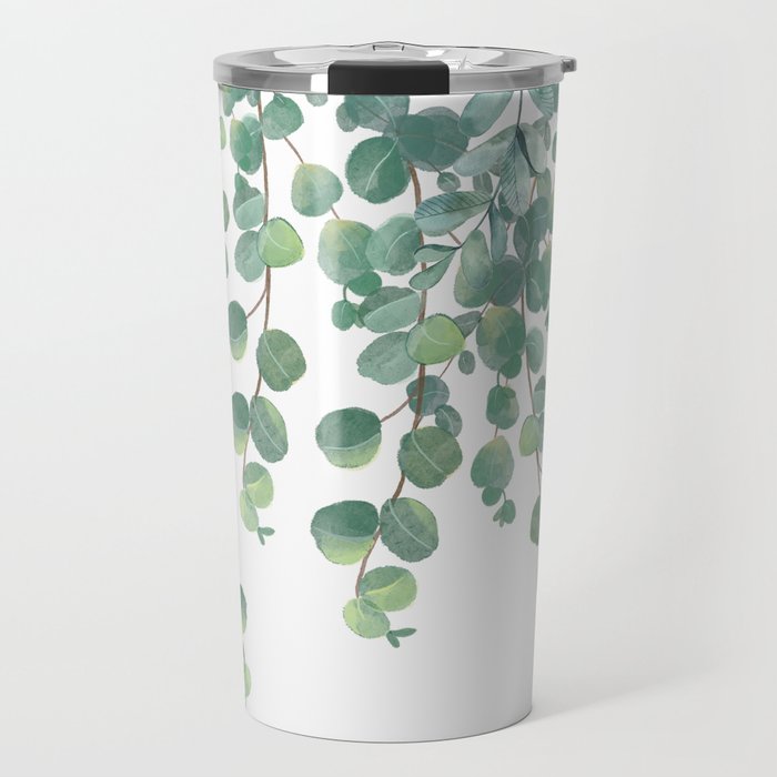 Decorative Eucalyptus Leaves Travel Mug Gallery Image 1