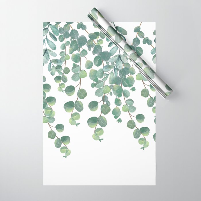 Decorative Eucalyptus Leaves Wrapping Paper Gallery Image 1