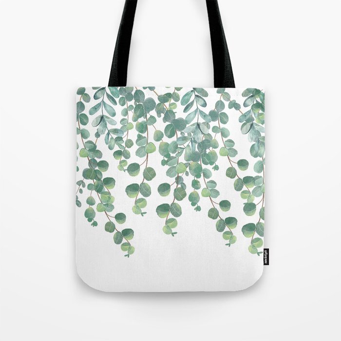 Decorative Eucalyptus Leaves Tote Bag Gallery Image 1