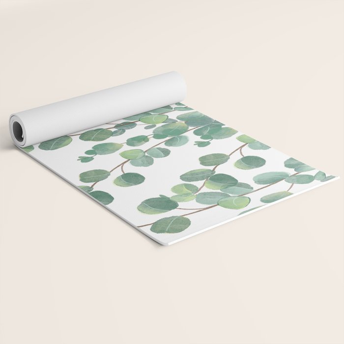 Decorative Eucalyptus Leaves Yoga Mat Gallery Image 2