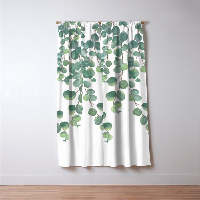 Decorative Eucalyptus Leaves Window Curtain Gallery Image 3