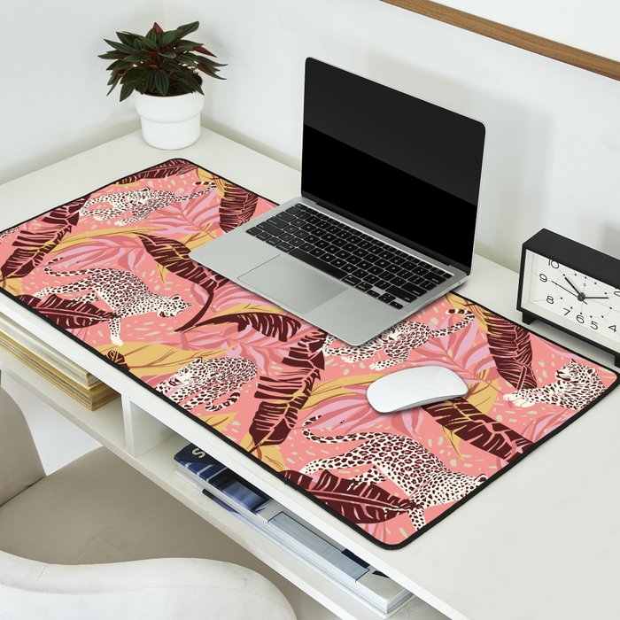 Leopard Crush Pink Desk Mat Gallery Image 2
