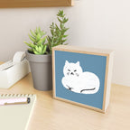 Comfy Cat WarmBlue Mini Art Print Gallery Image 2