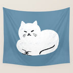 Comfy Cat WarmBlue Wall Tapestry Gallery Image 4