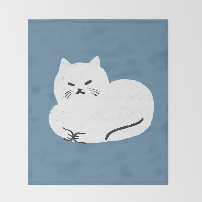 Comfy Cat WarmBlue Throw Blanket Gallery Image 2