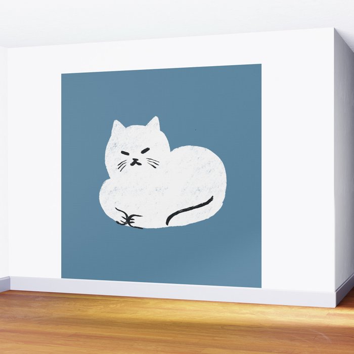 Comfy Cat WarmBlue Wall Mural Gallery Image 2